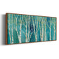 Birch on Blue - Floater Framed Canvas Print