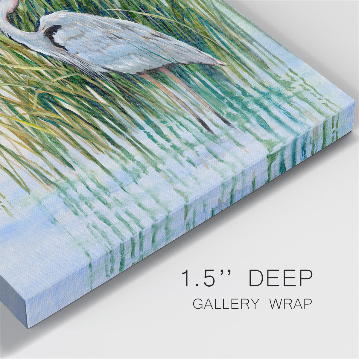 Heron in the Marsh II - Canvas Art Print