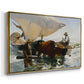 The Return from Fishing: Hauling the Boat, 1894 - Floater Framed Canvas Print