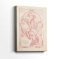 Side view of a canvas art print of a decorative portrait with seasonal theme and flowing lines, showing gallery-wrapped depth.