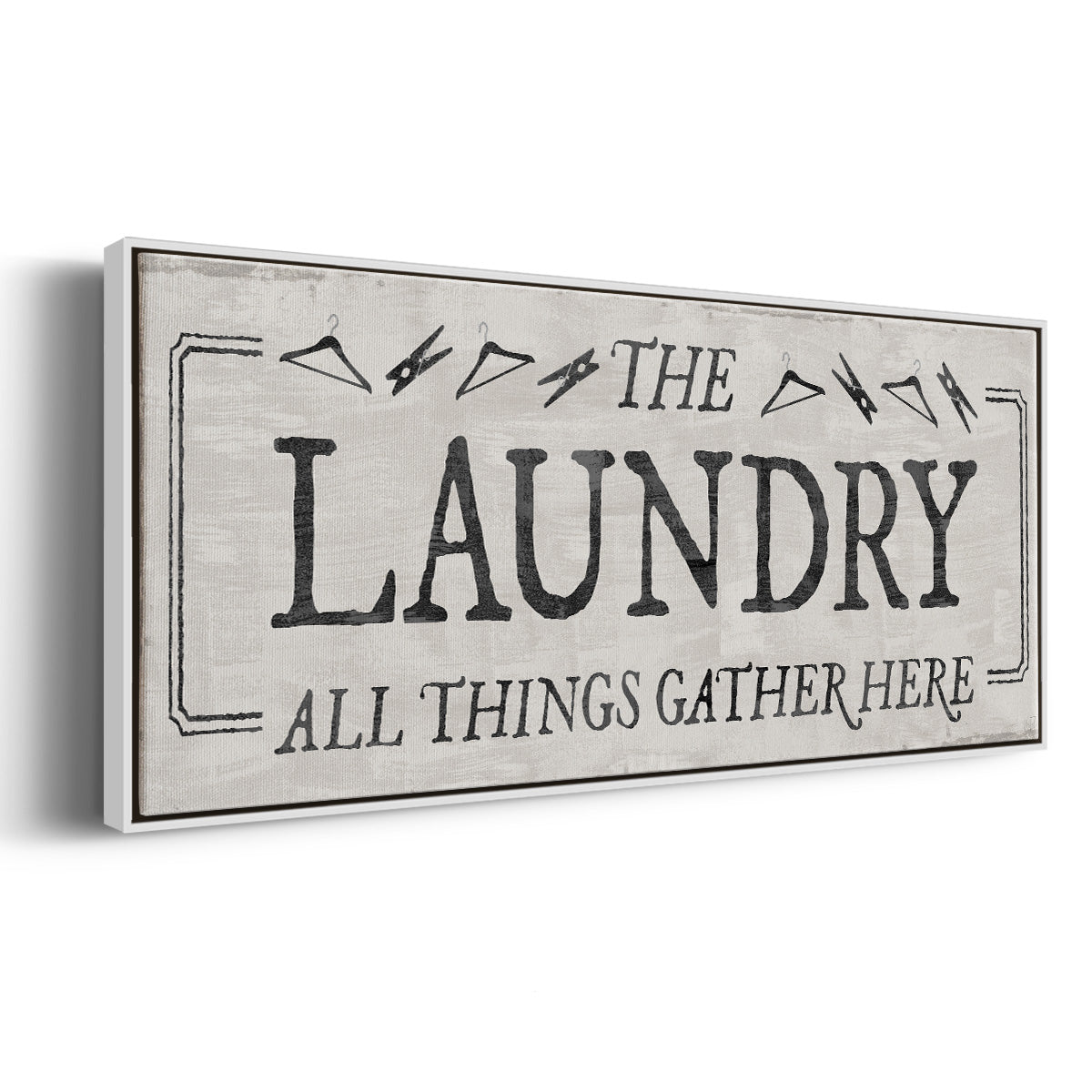 Laundry Gathers - Floater Framed Canvas Print