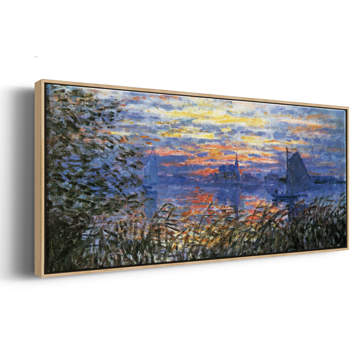 Sunset on the Seine - Floater Framed Canvas Print