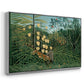 Fight Between a Tiger and a Buffalo, 1908 - Floater Framed Canvas Print
