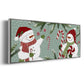 Peppermint Snowman Collection D - Floater Framed Canvas Print