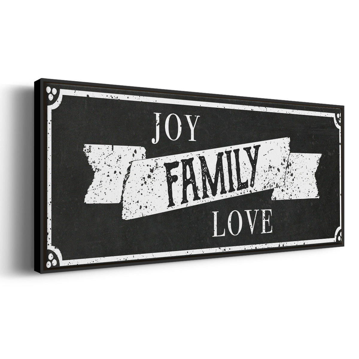 Joy Family Love - Floater Framed Canvas Print