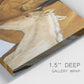Close-up view of wrapped canvas corner featuring gentle horse portrait illustration.