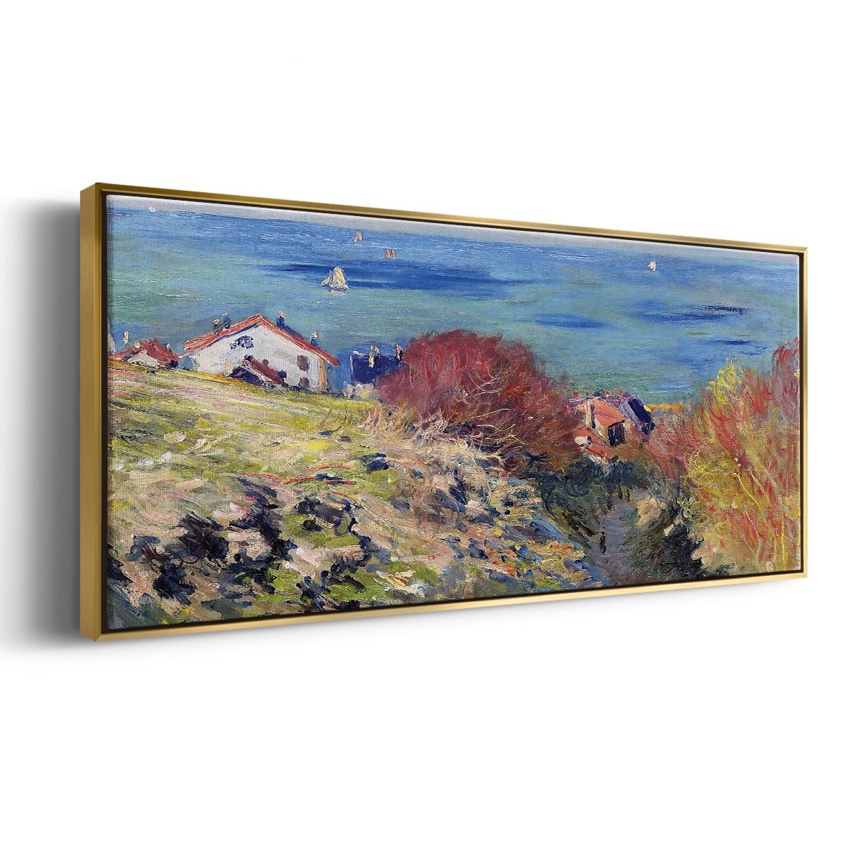 Pourville, 1882 - Floater Framed Canvas Print