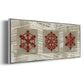 Burlap Music Snowflakes - Floater Framed Canvas Print