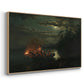 Spear Fishing on Lake Krøderen, 1851 - Floater Framed Canvas Print