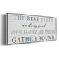 Family and Friends Gather - Floater Framed Canvas Print
