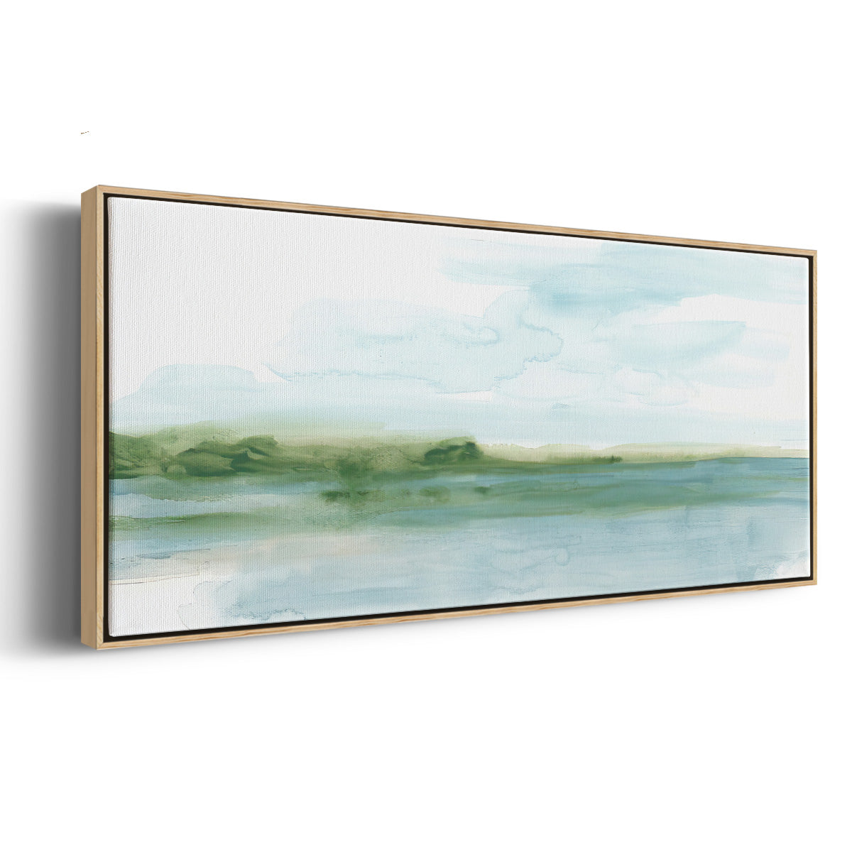 Green Ribbon Coast II - Floater Framed Canvas Print