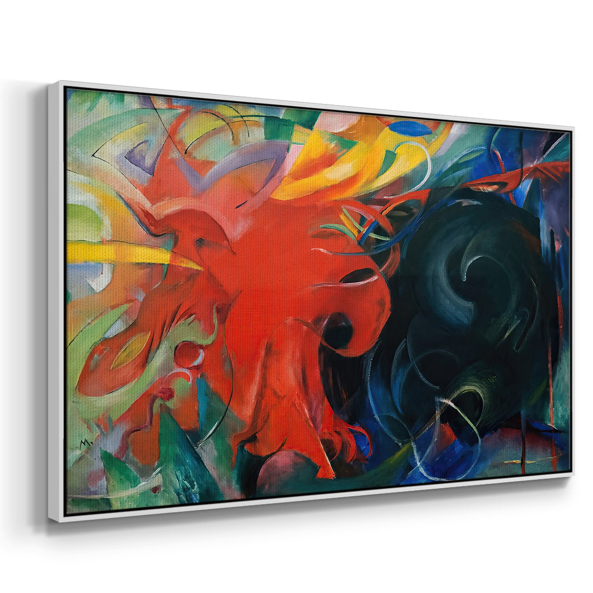 Fighting Forms, 1914 - Floater Framed Canvas Print