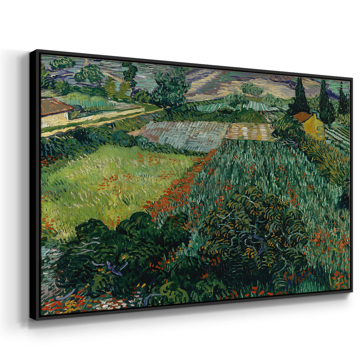 Field with Poppies, Saint-Rémy, 1889 - Floater Framed Canvas Print