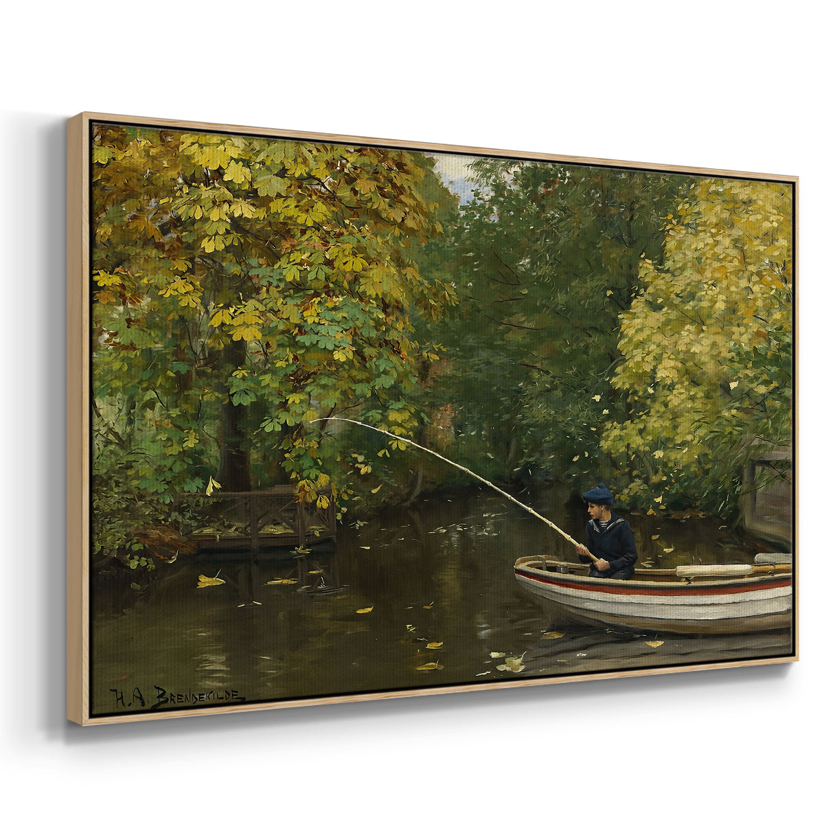 Fishing Boy, c. 1890 - Floater Framed Canvas Print