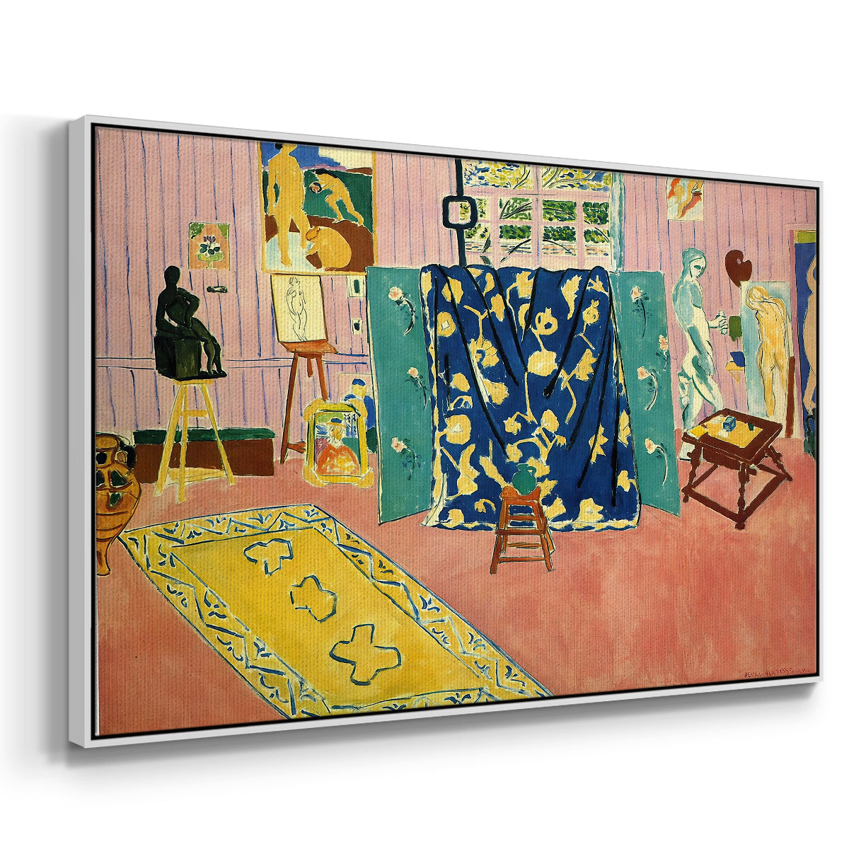 The Pink Studio (L'Atelier Rose), 1911 - Floater Framed Canvas Print