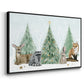 Christmas in the Forest Collection A - Framed Gallery Wrapped Canvas in Floating Frame