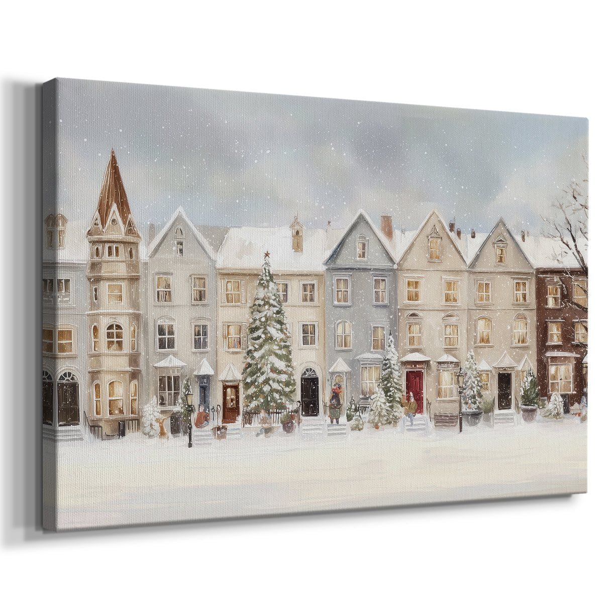 Silver Mistletoe Whisper - Canvas Art Print