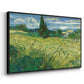 Green Wheat Field with Cypress, 1889 - Floater Framed Canvas Print