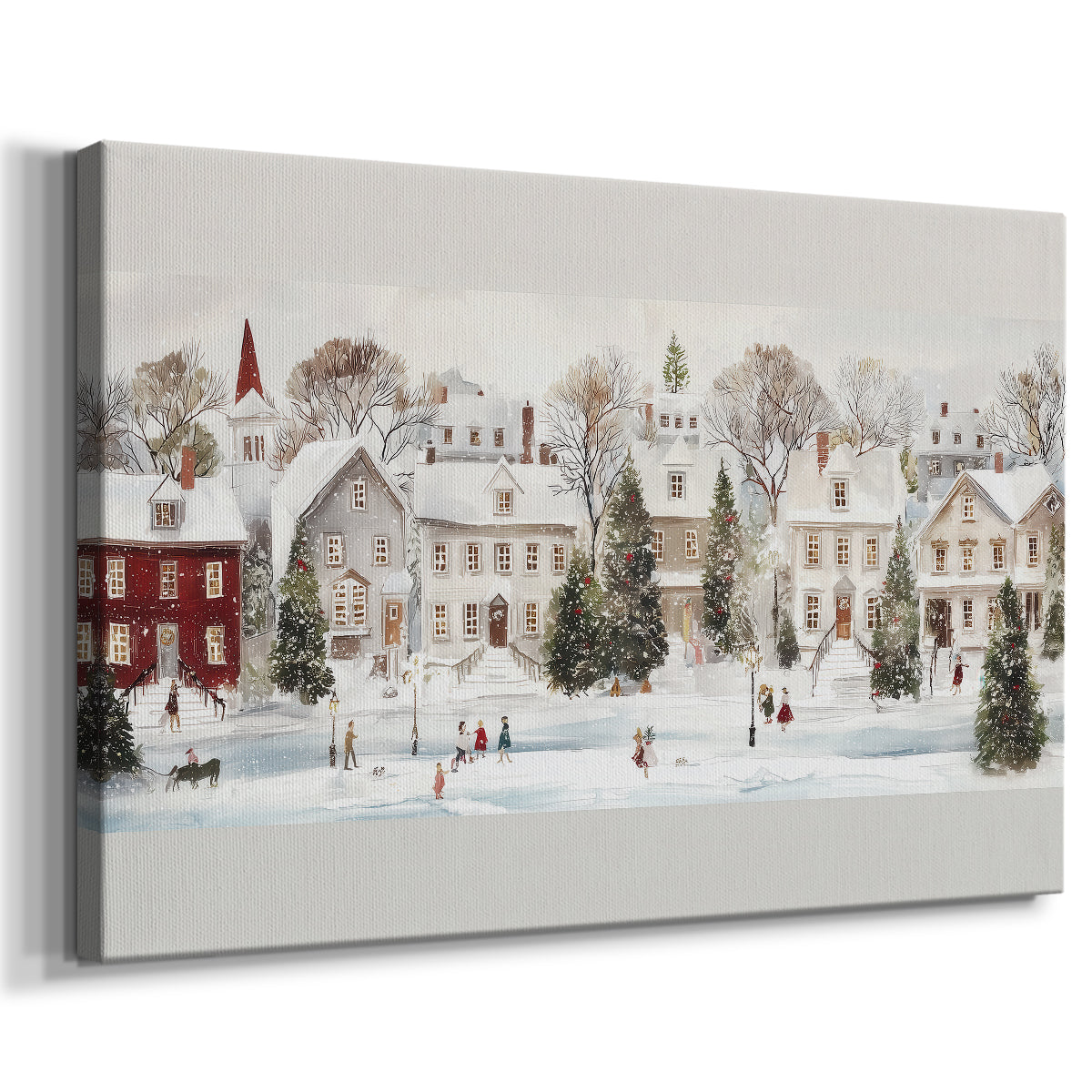 Pearled Yule Square - Canvas Art Print