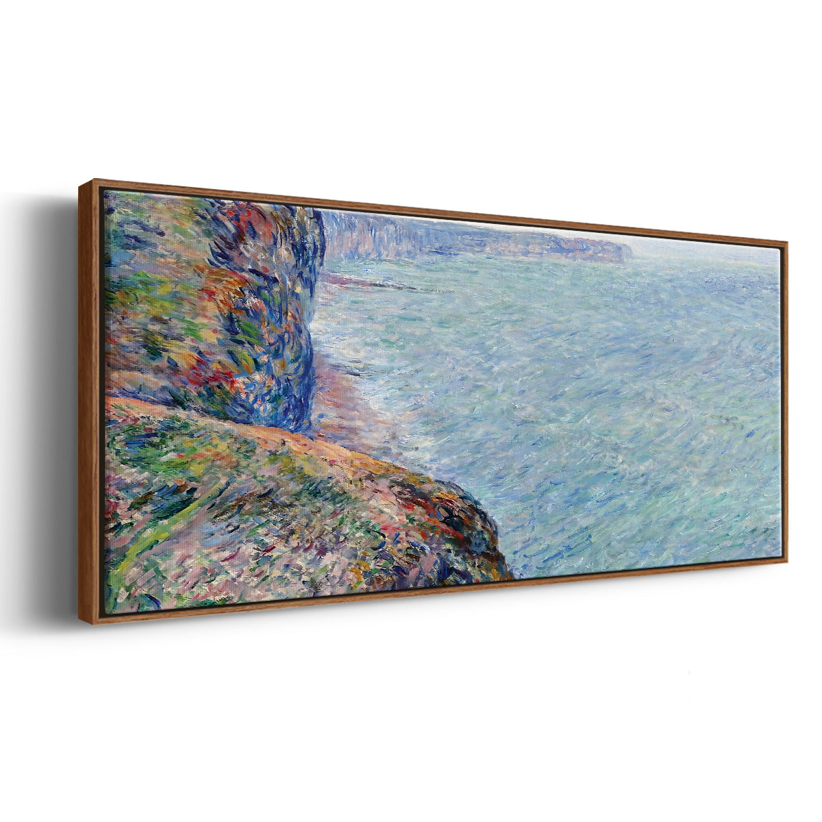 The Sea Seen from the Cliffs of Fecamp, 1881 - Floater Framed Canvas Print