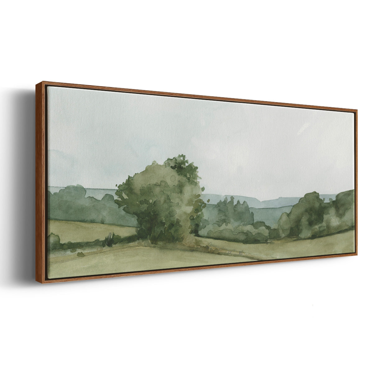 Vintage Landscape Sketch I - Floater Framed Canvas Print