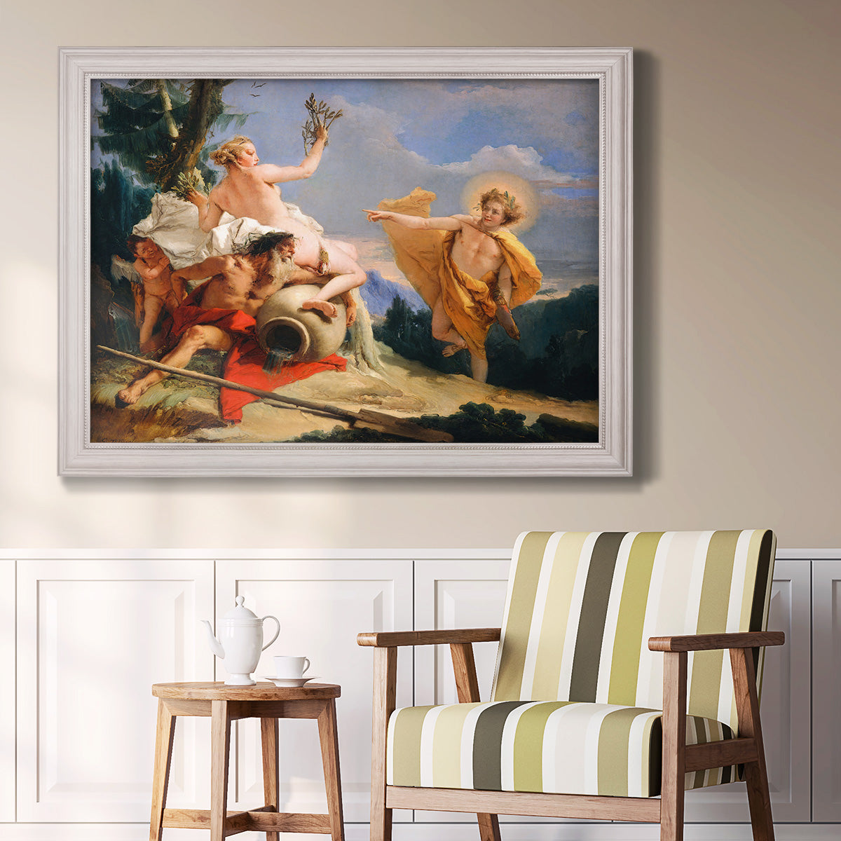 Apollo Pursuing Daphne - Ornate Framed Canvas Print