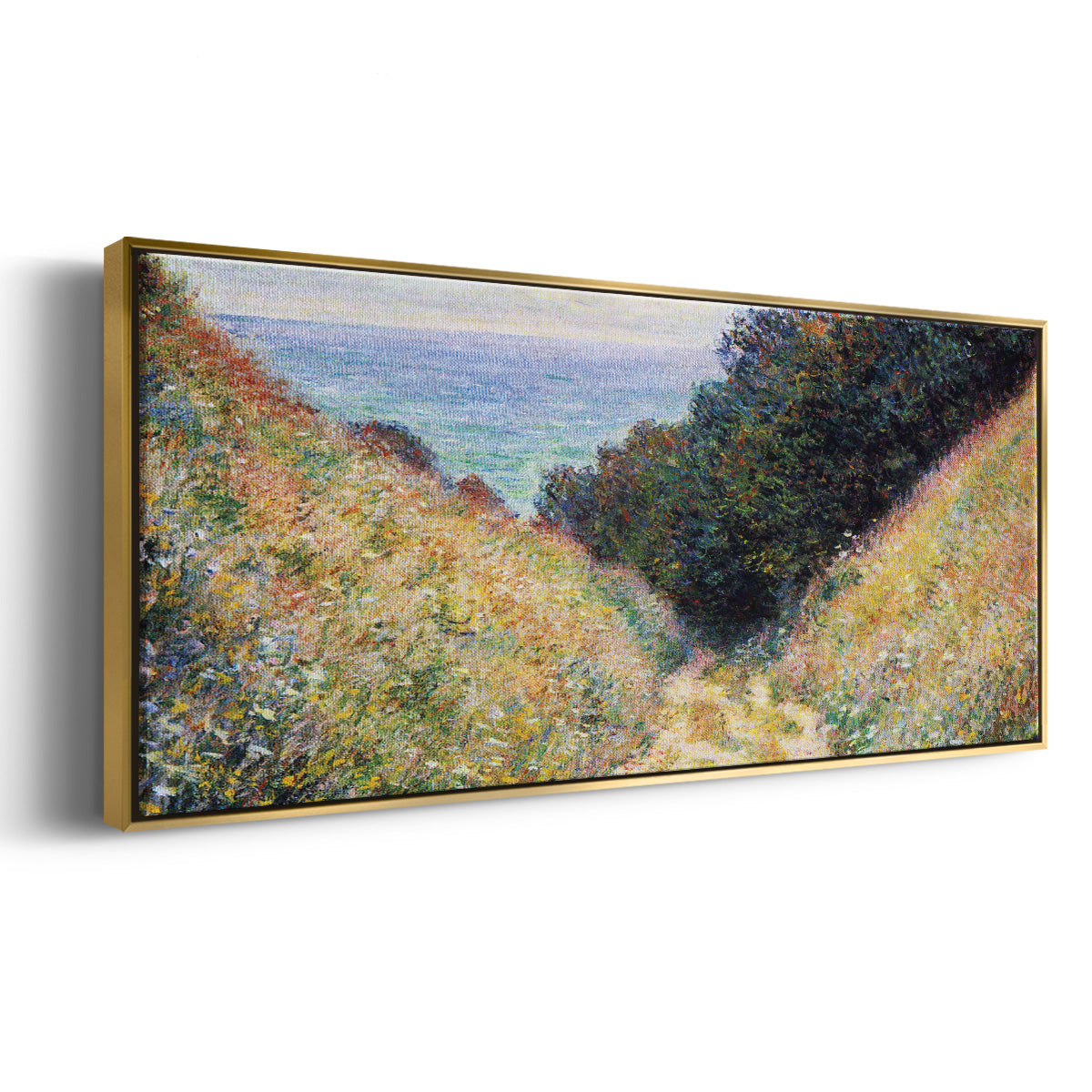 The Path at La Cavée, Pourville - Floater Framed Canvas Print