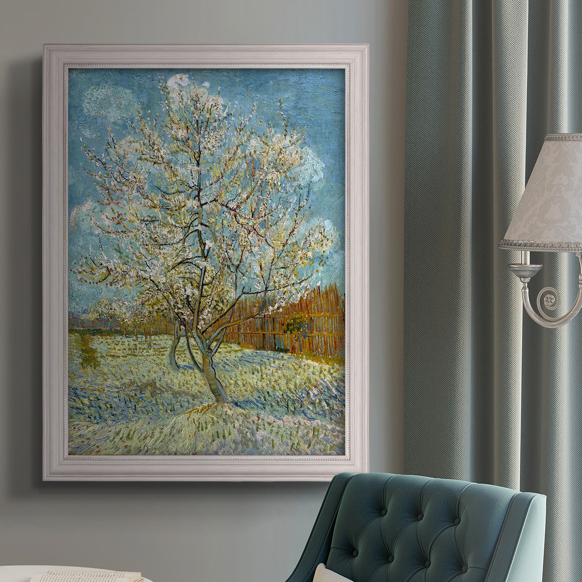  The Pink Peach Tree - Ornate Framed Canvas Print