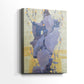 Side view of a canvas art print of a decorative botanical scene with abstract forms, showing gallery-wrapped depth.
