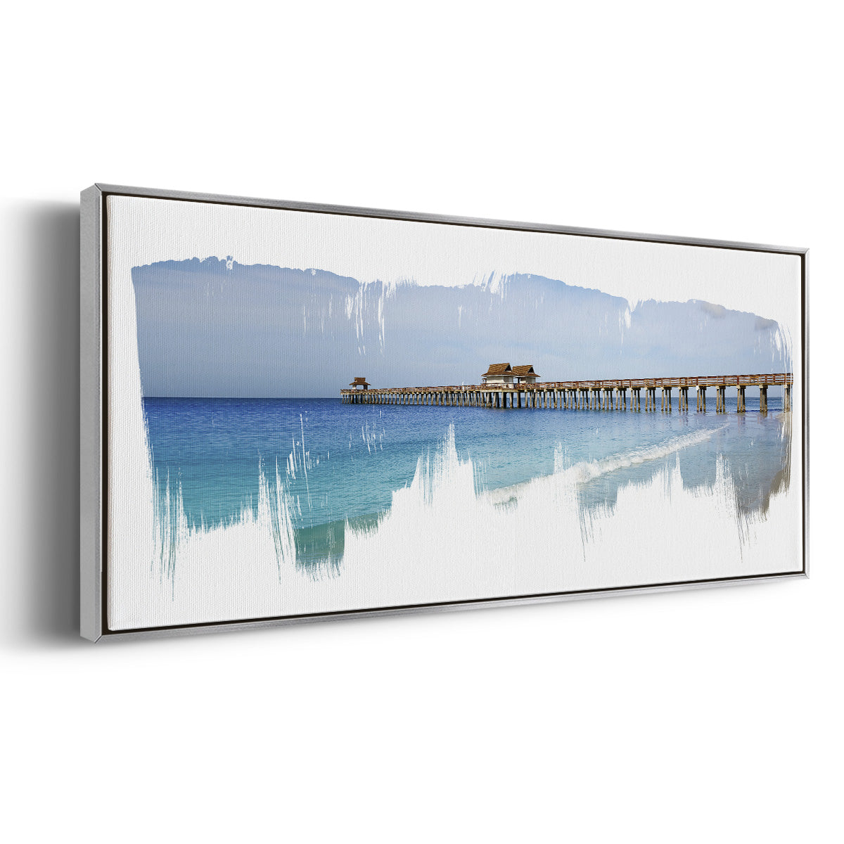 Virginia Beach Pier - Floater Framed Canvas Print