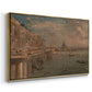 Somerset House Terrace from Waterloo Bridge, c. 1819 - Floater Framed Canvas Print
