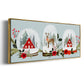 Snow Globe Village Collection D - Floater Framed Canvas Print