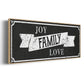 Joy Family Love - Floater Framed Canvas Print