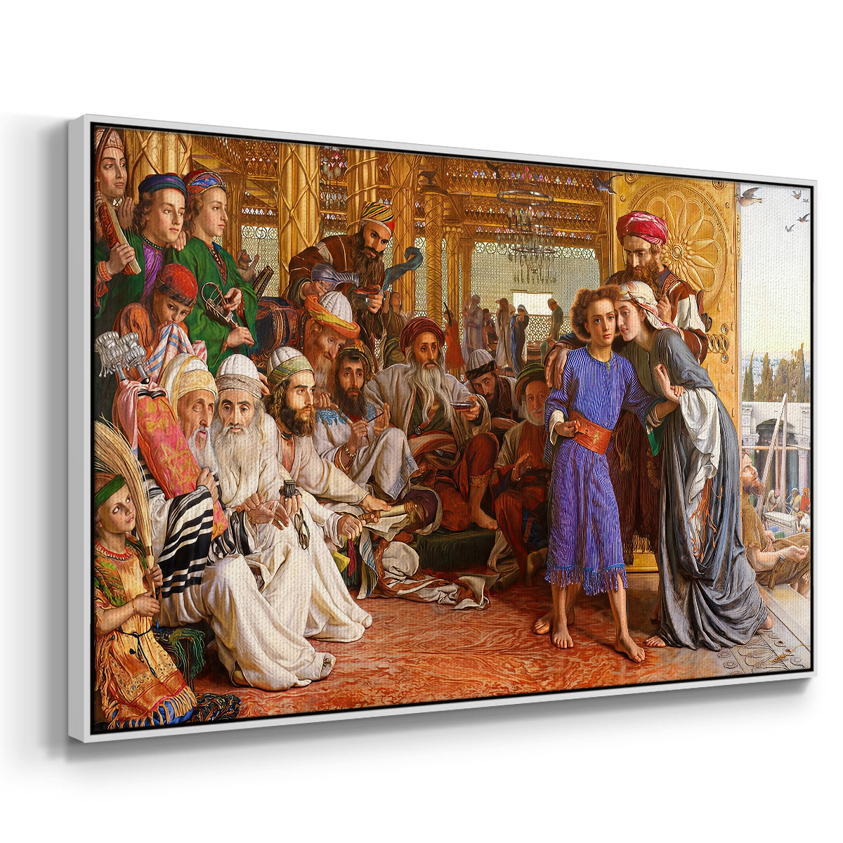 The Finding of the Saviour in the Temple, 1854-1860 - Floater Framed Canvas Print