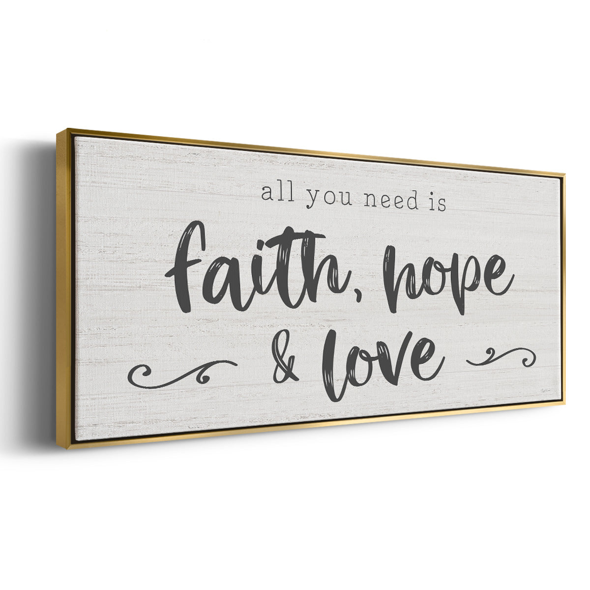 Faith Hope Love - Floater Framed Canvas Print