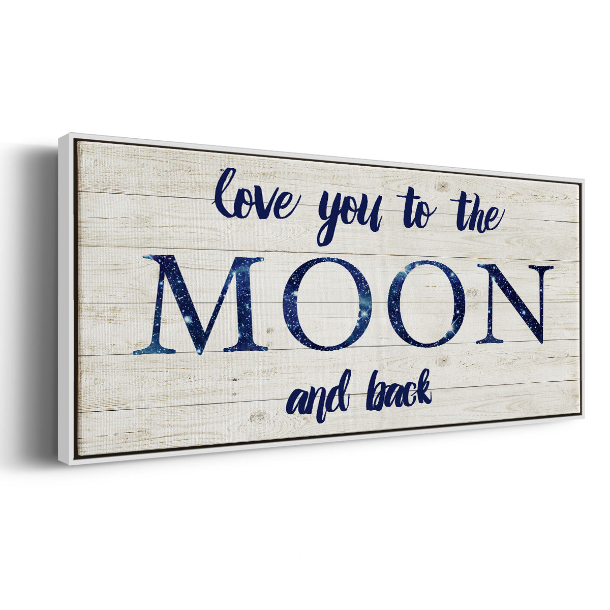 Moon and Back - Floater Framed Canvas Print