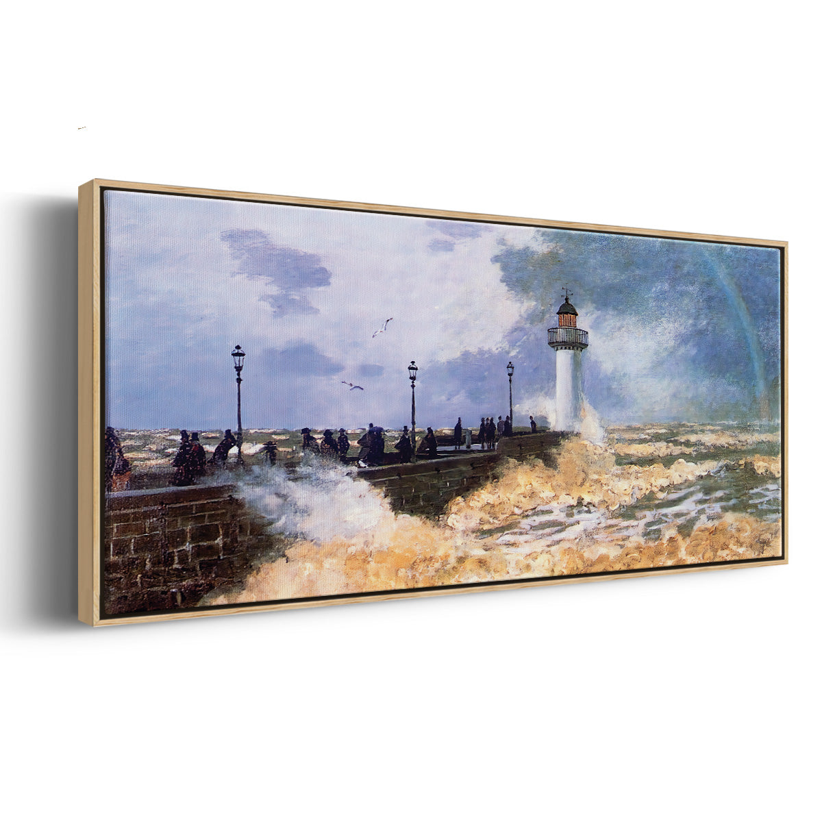 The Jetty at Le Havre, 1868 - Floater Framed Canvas Print