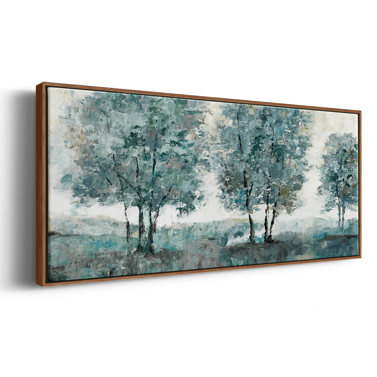 Teal Sentinel - Floater Framed Canvas Print