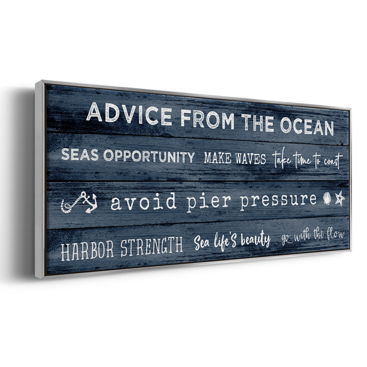 Navy Ocean - Floater Framed Canvas Print
