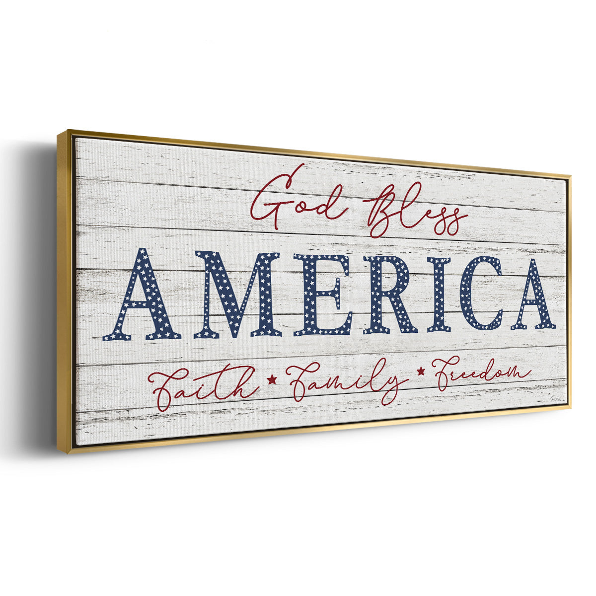 God Bless America - Floater Framed Canvas Print
