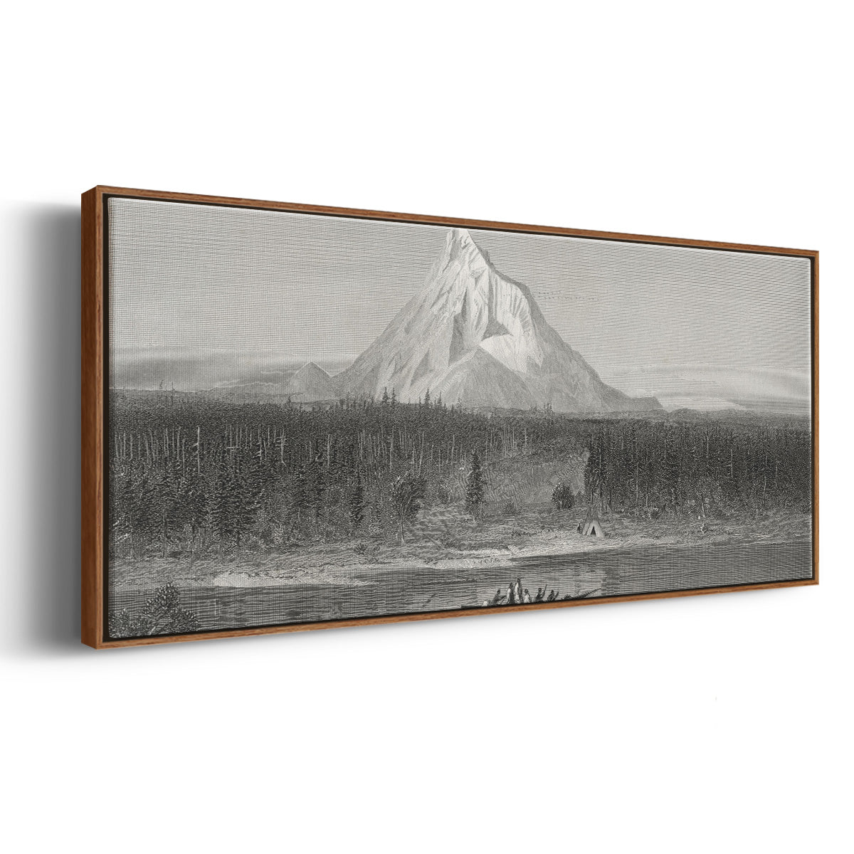 Mount Hood from the Columbia - Floater Framed Canvas Print