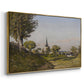 Village Landscape with Church, 1891 - Floater Framed Canvas Print