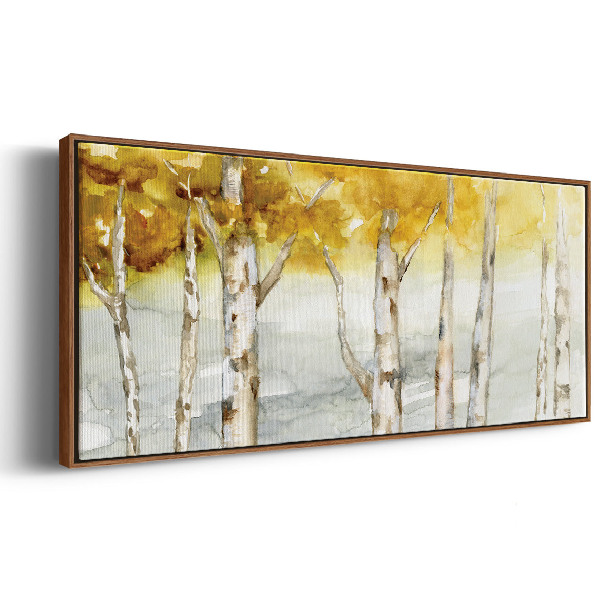 Golden Trees - Floater Framed Canvas Print