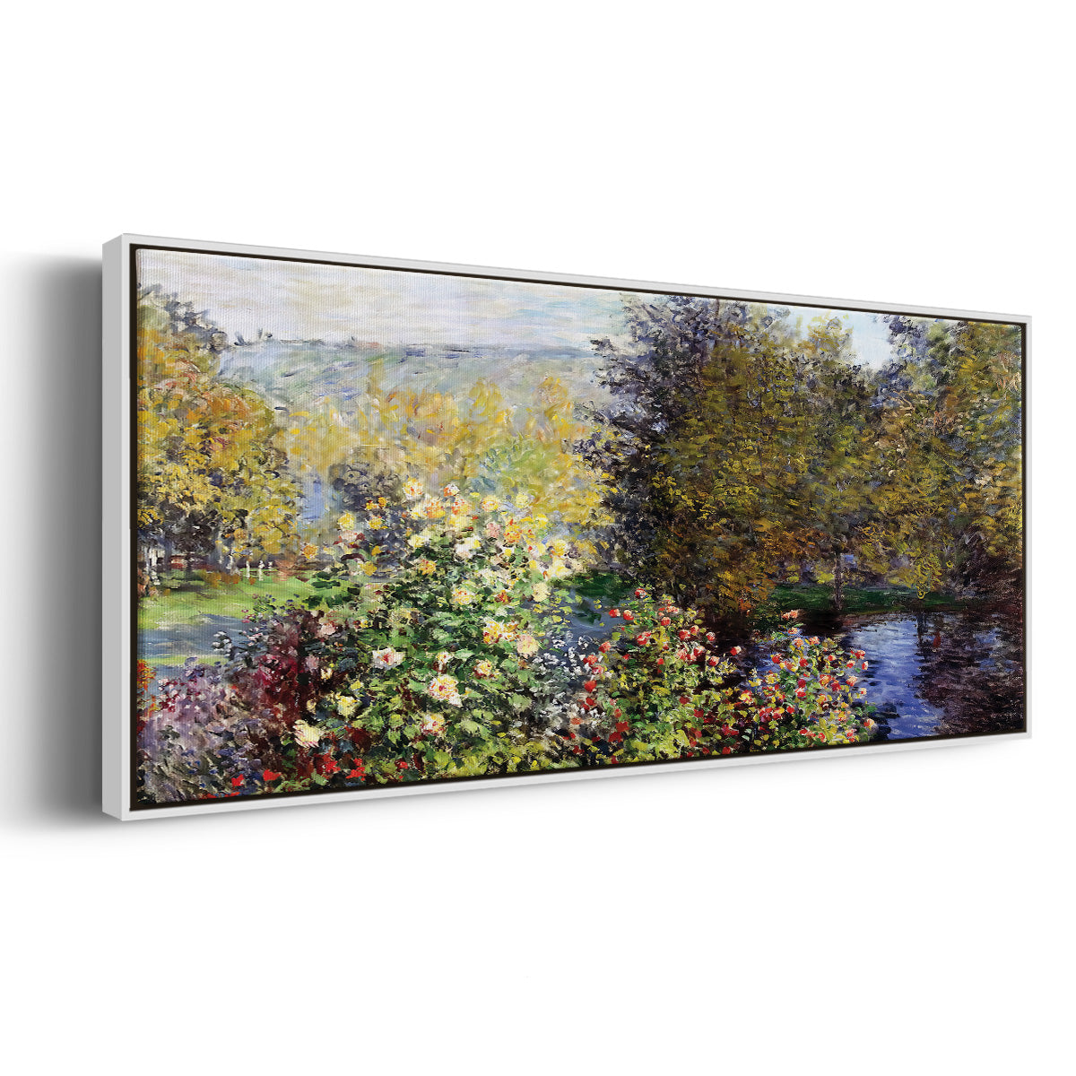 The Corner of the Garden at Montgeron, 1876 - Floater Framed Canvas Print