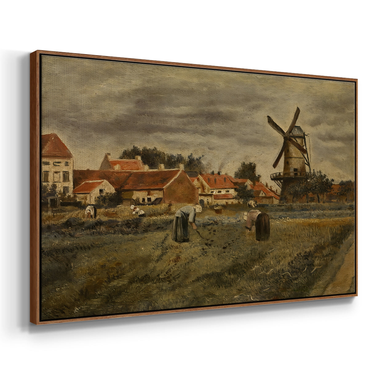 The Potato Harvest, c. 1875 - Floater Framed Canvas Print