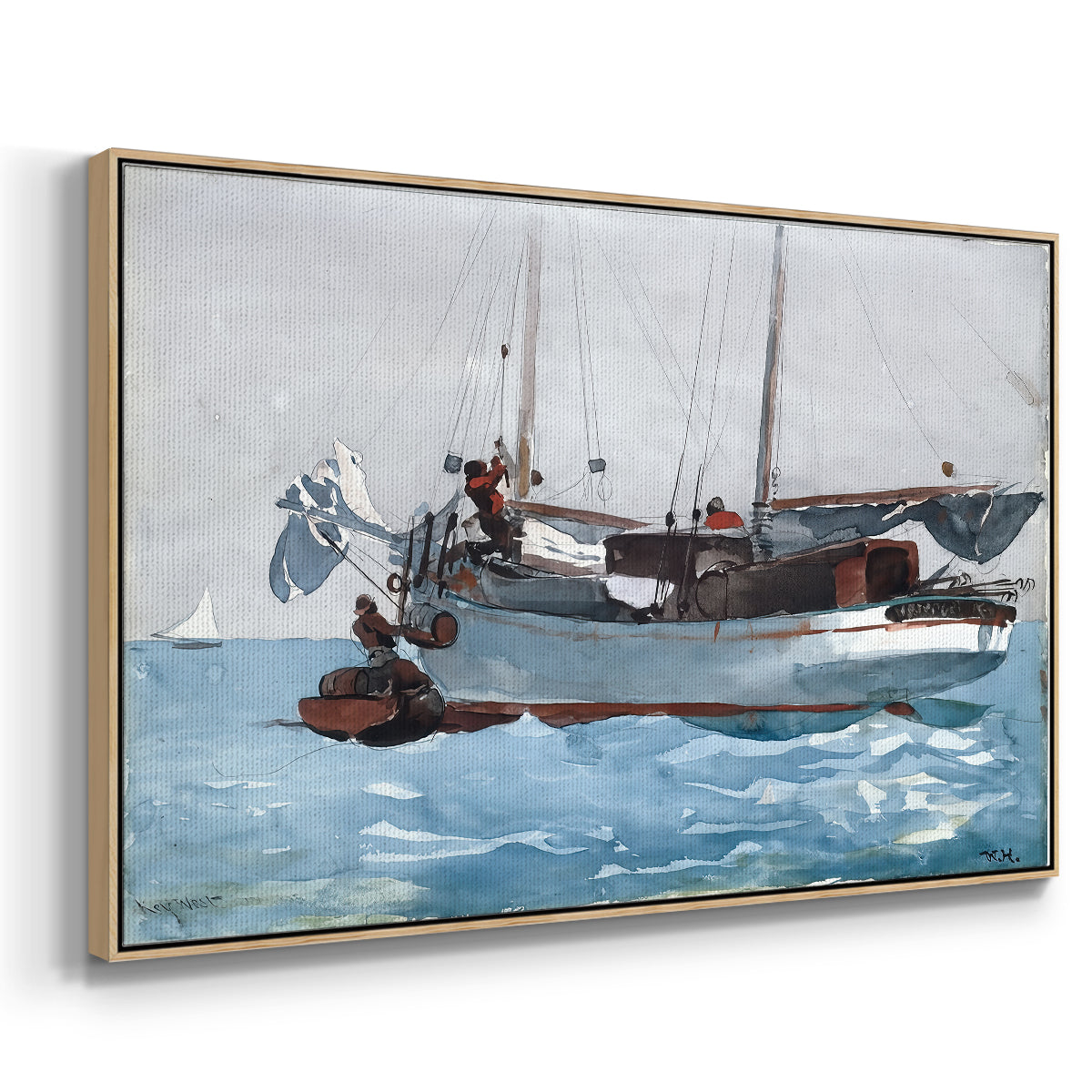 Taking on Wet Provisions, 1903 - Floater Framed Canvas Print