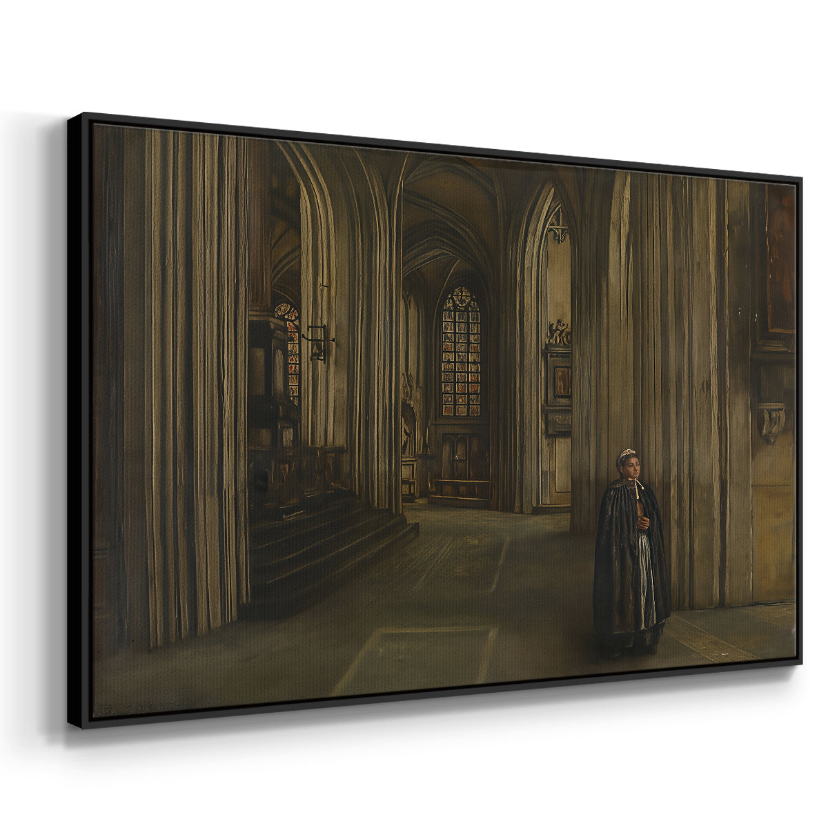 Interior of a Church, 1871 - Floater Framed Canvas Print
