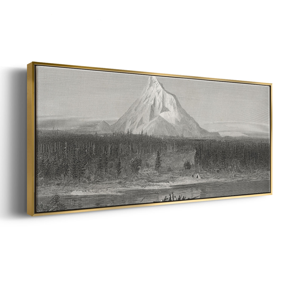 Mount Hood from the Columbia - Floater Framed Canvas Print