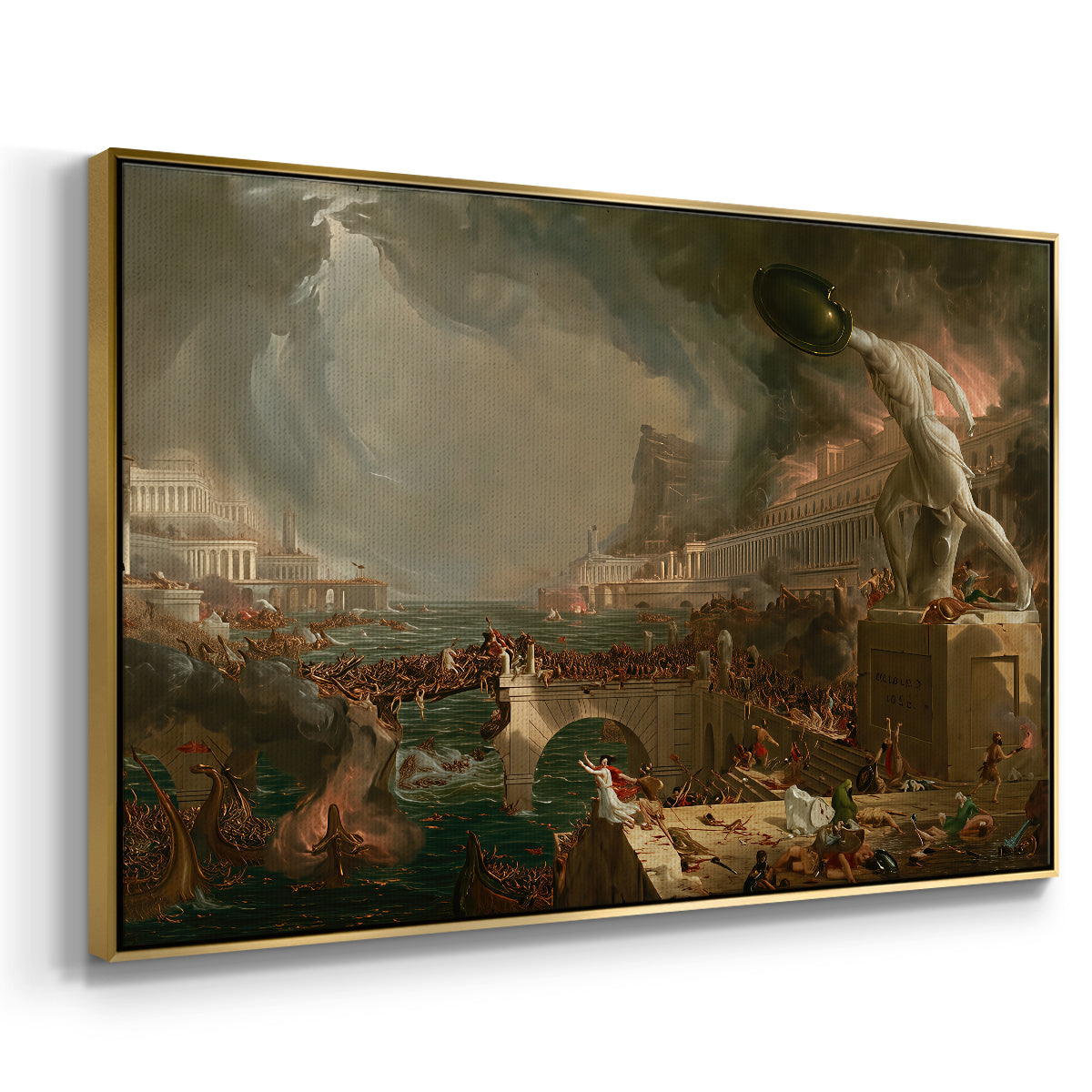 The Course of Empire: Destruction, 1836 - Floater Framed Canvas Print