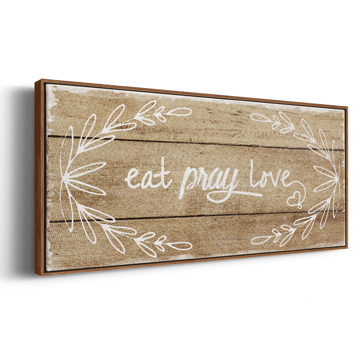 Eat, Pray, Love - Floater Framed Canvas Print